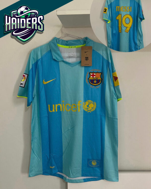 Camisa Barcelona Retrô Messi 19 Azul Claro